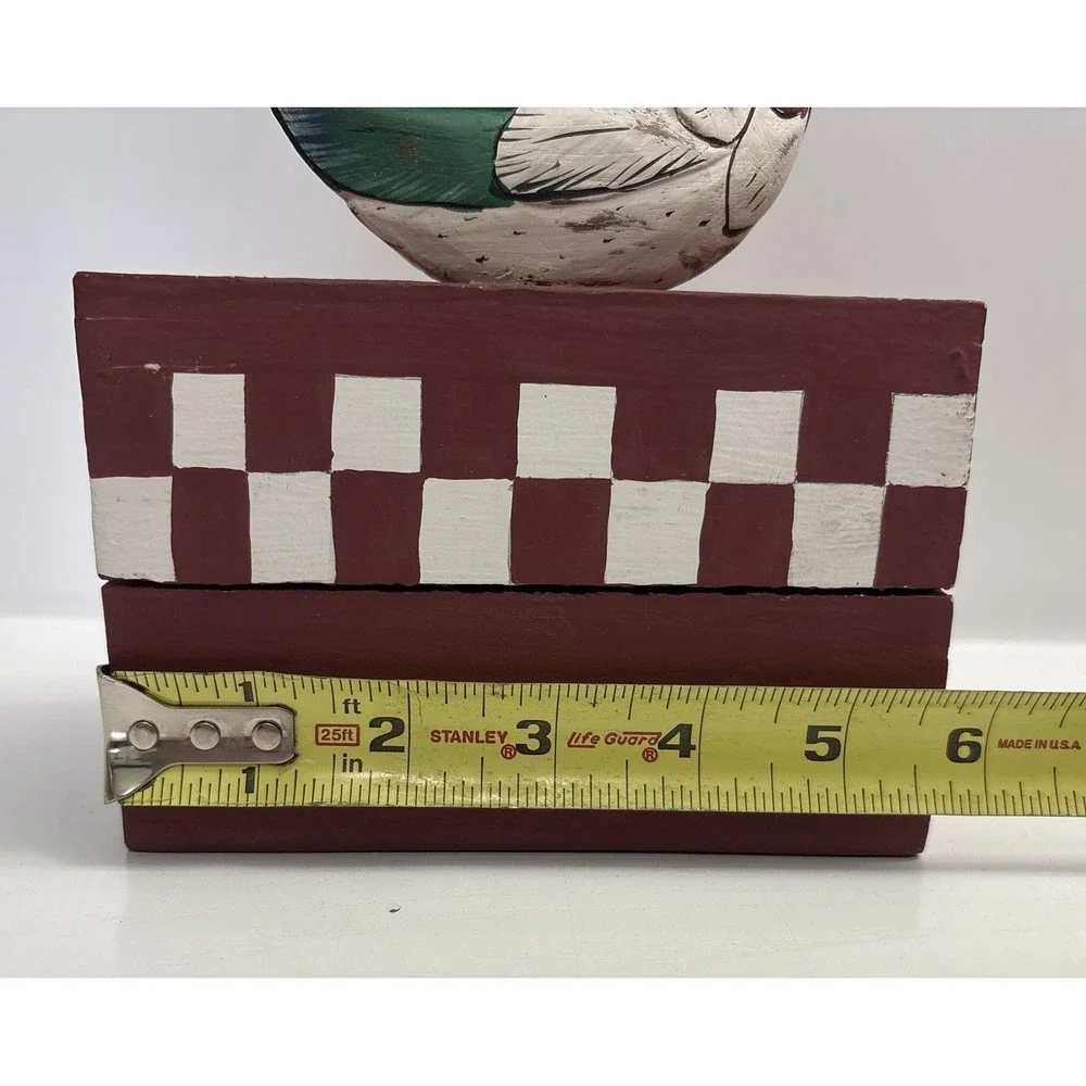 Rustic Decorative Box Country Wooden Hand Painted Chicken Country Decor